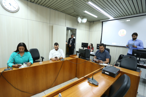 Imagem dos participantes da comissão especial em torno da mesa em formato de U