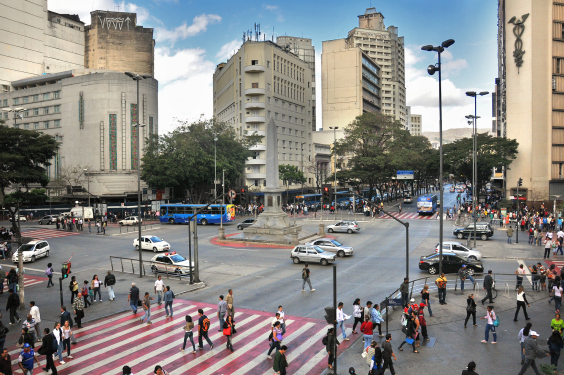 Vista aérea da Praça Sete