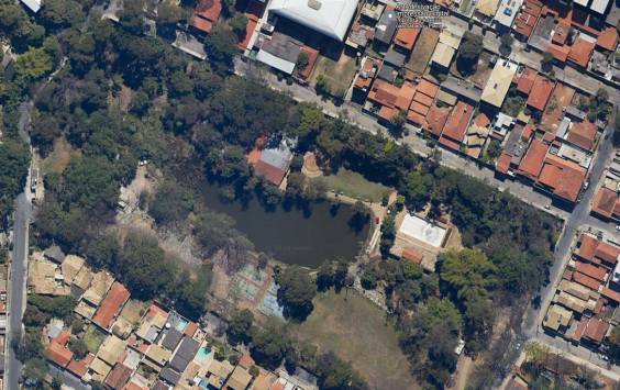 Foto aérea da área do Clube Lareira