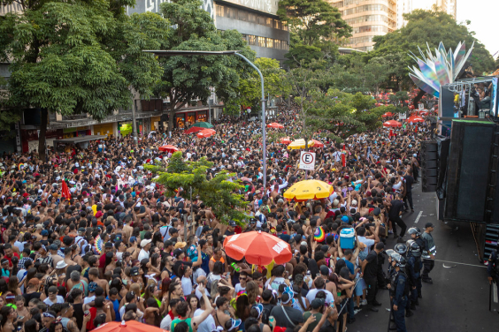 vista aérea de bloco de carnaval