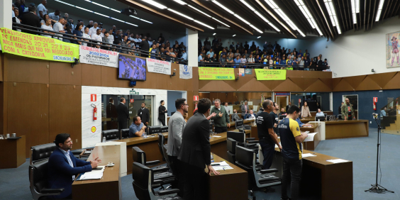 parlamentares presentes no plenário da câmara de bh