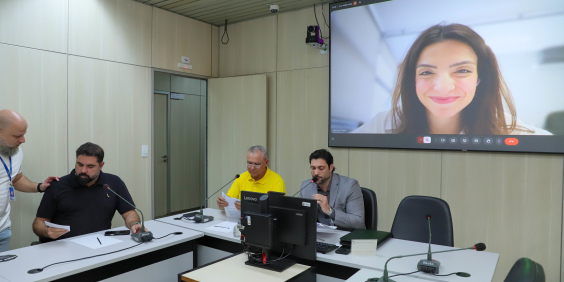 parlamentares presentes em reunião de comissão