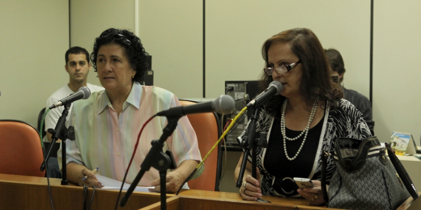 Maria Lúcia Scarpelli e Silvia Helena na Comissão de Direitos Humanos e Defesa do Consumidor