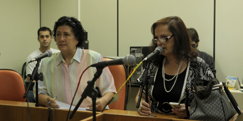 Maria Lúcia Scarpelli e Silvia Helena na Comissão de Direitos Humanos e Defesa do Consumidor