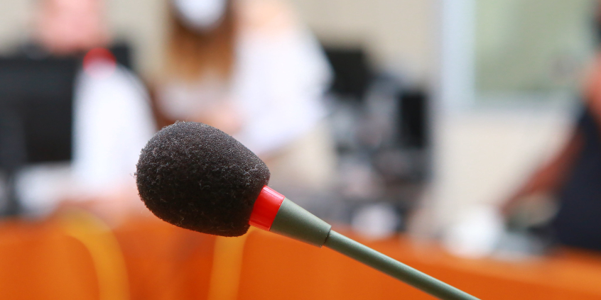 microfone em evidência