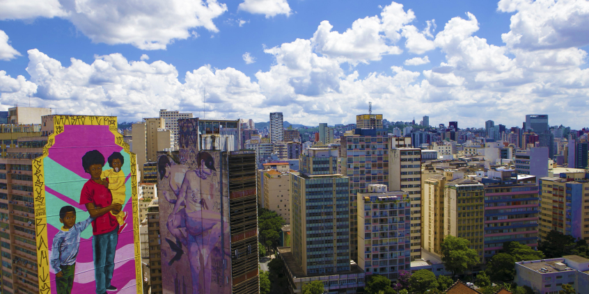 Imagem de edifícios localizados no centro de Belo Horizonte