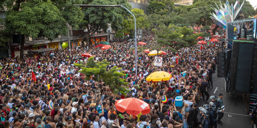 vista aérea de bloco de carnaval