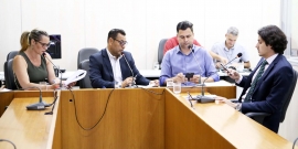 Vereadores Autair Gomes, Nely, Irlan Melo e Doorgal Andrada, na reunião da Comissão de Legislação e Justiça, nesta terça feira (7/11)