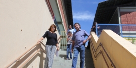 Vereador Gilson Reis e Cida Melo, professora da EMEI Maria da Glória Lommez, Bairro Santo André, em visita técnica