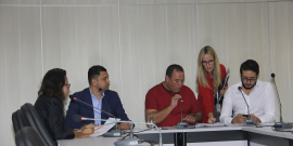 Vereadores Bella Gonçalves, Irlan Melo, Edmar Branco e Gabriel, em reunião da CPI das Barragens, nesta terça (4/6)