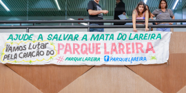 Populares afixam no Plenário da CMBH cartaz em defesa da preservação 