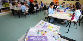 Sala de aula da Escola Municipal de Educação Infantil Timbiras, no Bairro Lourdes
