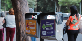 lixeiras disponibilizadas nas vias da cidade de Belo Horizonte