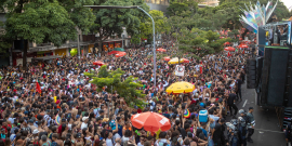vista aérea de bloco de carnaval