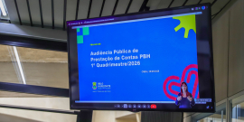 telão exibe apresentação