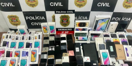 Celulares recolhidos pela Polícia Civil